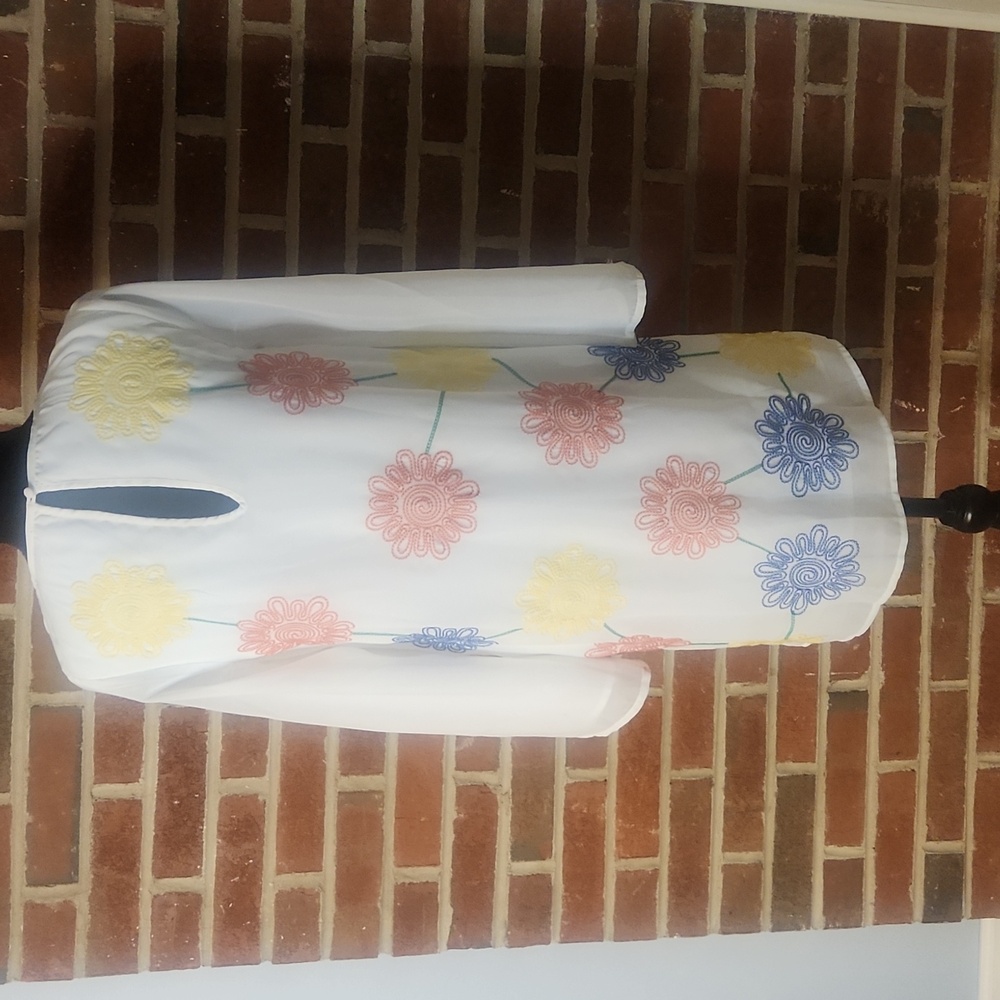 Modcloth White Sheath Dress with Bishop Sleeves, Size Small - Picture 3 of 10